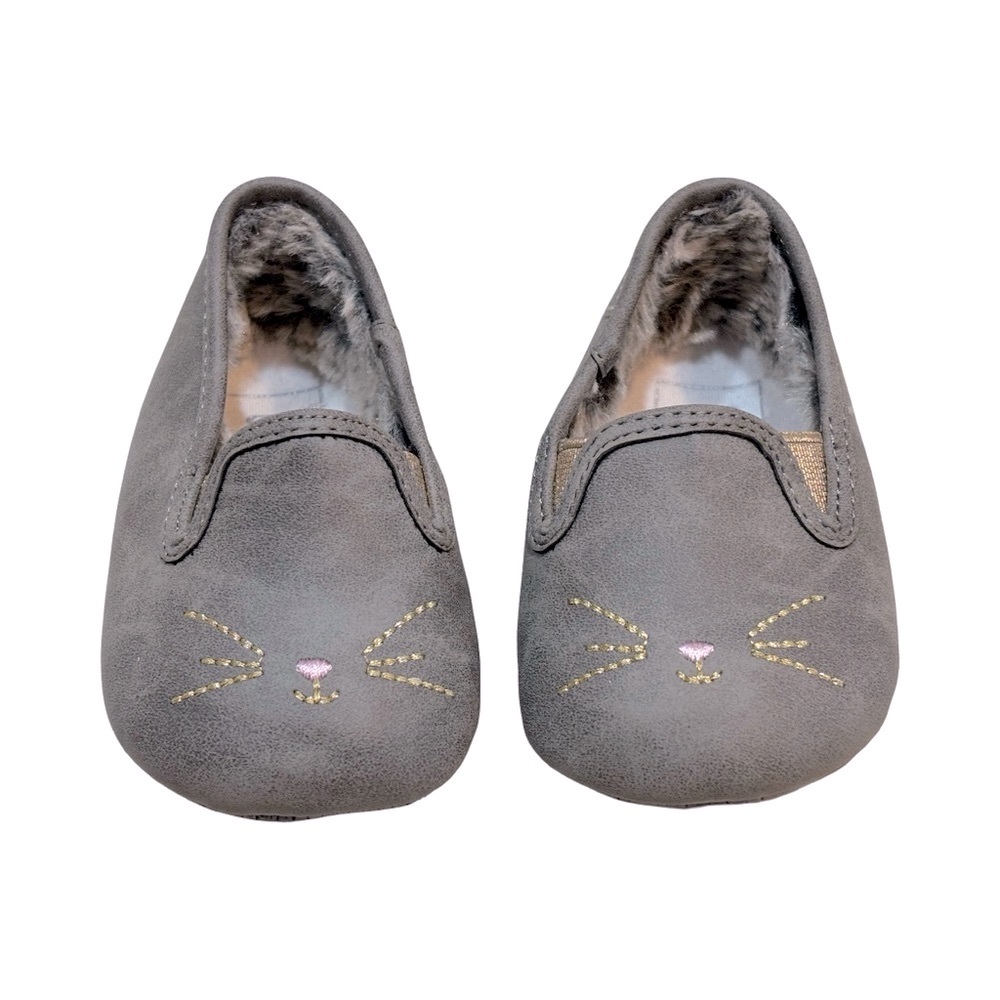 Baby Infant Rosie‎ Pope Gray Cat Face Slippers